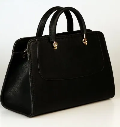 Kadın siyah leather el çantası