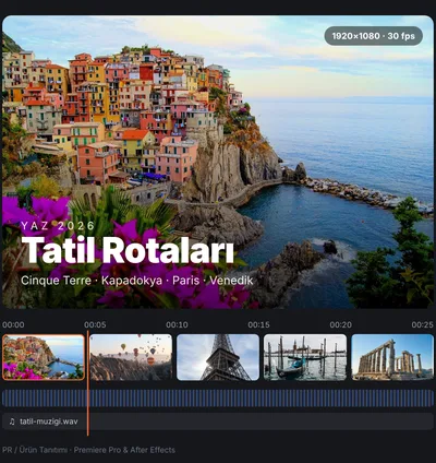 Popüler tatil yerlerinin animasyonu
